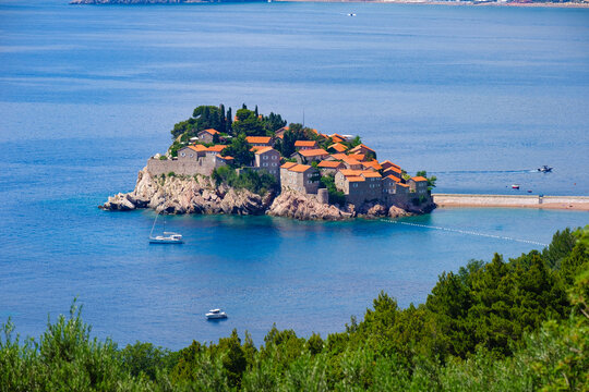Montenegro, Adriatic Coast, Budva, Hotel island Sveti Stefan
