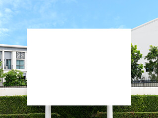 Outdoor billboard with white background mock up. clipping path