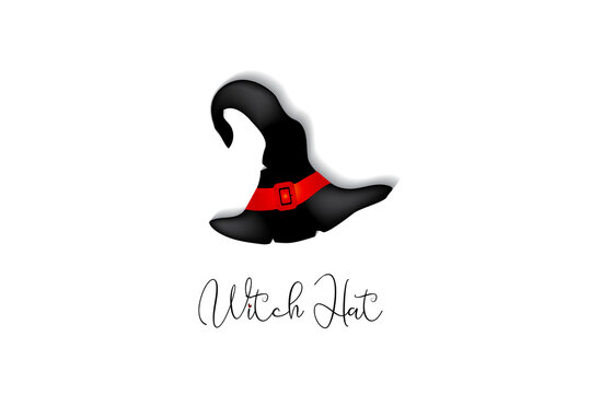 Halloween witch hat cartoon clipart icon vector graphic image illustration template