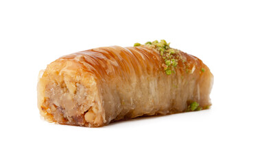 Baklava dessert with pistaccio isolated on white background