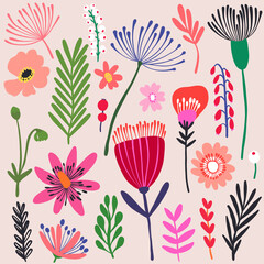 Abstract flower prints, cards