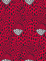 African Ankara Wax Print: vibrant color abstract seamless pattern  - obrazy, fototapety, plakaty