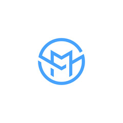 Creative Minimalist Solid Letter SM or MS Iconic Logo Design Using Letters S M