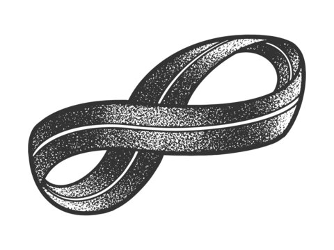 Mobius strip band or loop sketch raster