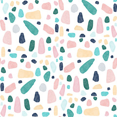 Terrazzo Seamless Pattern: Modern Abstract