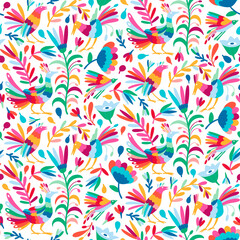 Otomi Mexican Animal Seamless Pattern