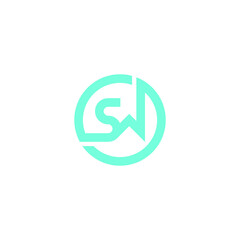 Letter SM, SW modern Logo icon monogram design. Vector graphic design template element.