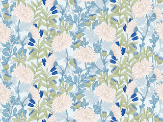 Floral Pattern in William Morris Style - 462794728