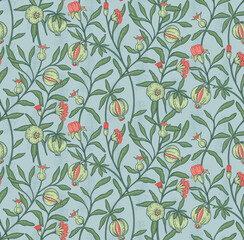 Floral Pattern in William Morris Style - 462794757