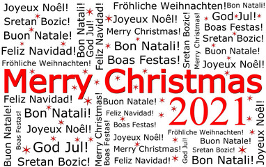 Merry Christmas 2021 wordcloud - illustration