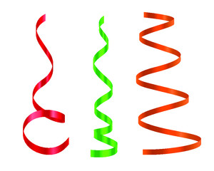 set of color ribbon paper streamers for holiday