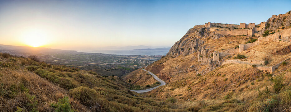 Ancient castle fortress Acrocorinth, Corinth, Greece