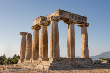 Archaic Temple of Apollo, Dorian columns, Corinth, Greece