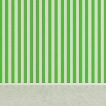 3D rendering, Striped wallpaper in empty room