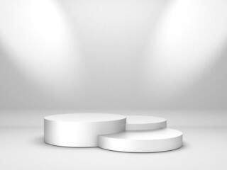 Abstract scene podium mockup. Award ceremony concept