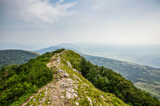 View from Vojak mountain on Ucka Nature Park, Istria, Croatia