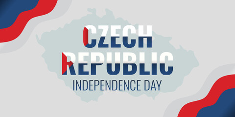 Czech republic independence day banner. Typography elegant for community national holiday.