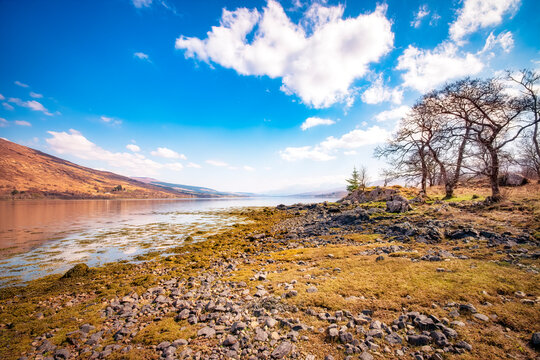 Scenic view of Loch Eil against sky, Highlands, Scotland, UK