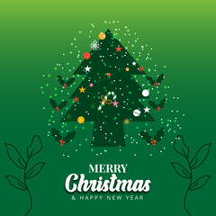 Naklejka na ściany i meble Christmas tree background design 