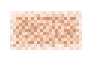 Censor blur effect texture for face or nude skin. Blurry pixel color censorship rectangle. Vector illustration isolated on white background.