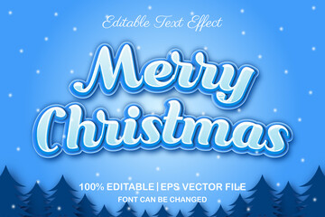 merry christmas editable text effect 3d style