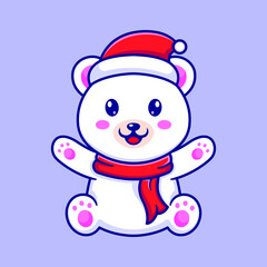 Little polar bear mascot character design template