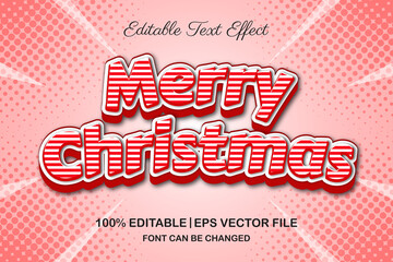 merry christmas editable text effect 3d style