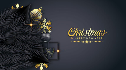 black Merry Christmas background