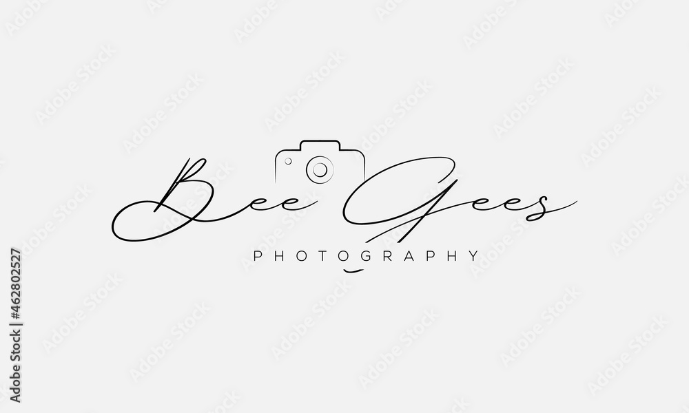 Wall mural camera photography logo icon vector template