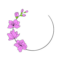 Elegant round flower frame. Design element for advertisements, flyer, web, wedding and other invitations or greeting cards