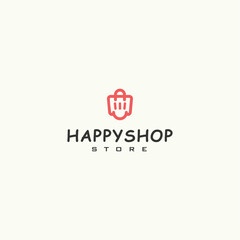 Happyshop logo design vector