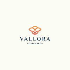 Vallora logo design vector
