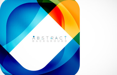 Minimal background. Abstract square shape with round corners created with wavy forms. Vector Illustration For Wallpaper, Banner, Background, Landing Page