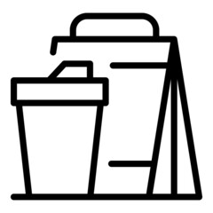 Food bag delivery icon outline vector. Home grocery. Mobile menu © ylivdesign