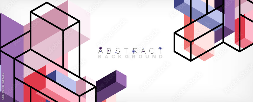 Poster abstract background. 3d cubes, cubic elements and blocks. techno or business concept for wallpaper, 