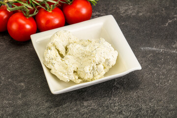 Soft cream cheese with herbs