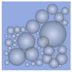 Gray 3D background with volumetric balls for the cover. White texture design template with abstract modern pattern. 