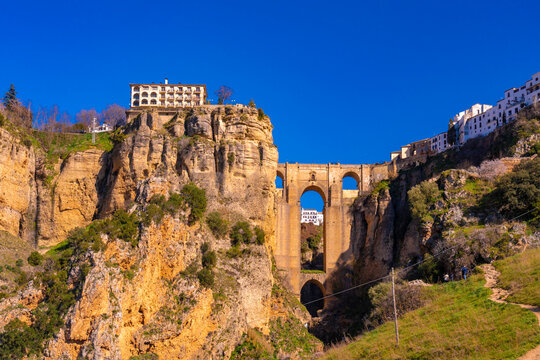 Spain, Andalusia, Province Malaga, Ronda, Puente Nuevo and Canyon del Tajo, El Tajo