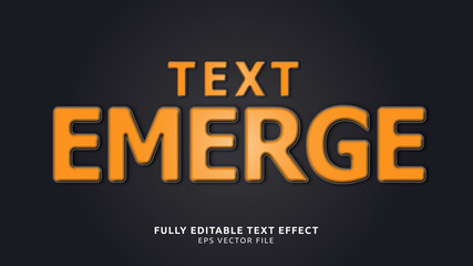 Fototapeta na wymiar Emerge Orange Bold 3d Vector Editable Text Effect