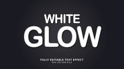 Obraz premium White Soft Glow v2 Vector Editable Text Effect 