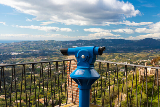 Spain, view from the white town of Mijas on the surrondings