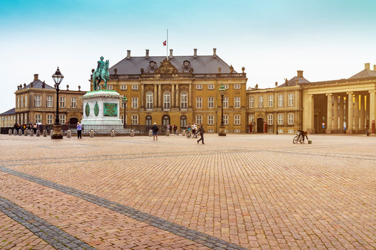 Amalienborg with the equestrian statue, Copenhagen, Denmark