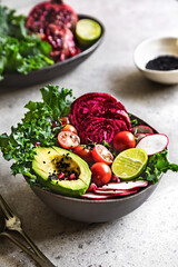 Avocado  with Kale and Beet Salad