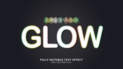 Rainbow Soft Glow Vector Editable Text Effect