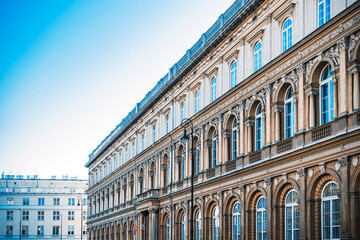 Antique building view in Old Town Warsaw, Poland