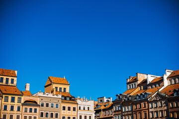 Fototapeta premium Street view of downtown in Warsaw, Poland