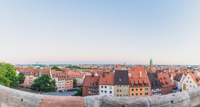Germany, Nuremberg, Old town, cityscape in the evening light