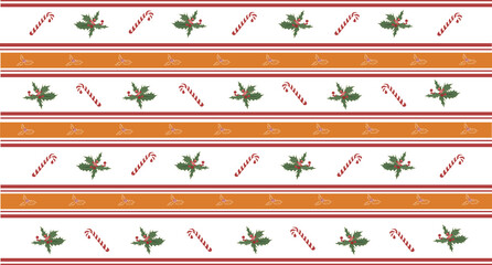 Christmas pattern with candy cane and colored lined