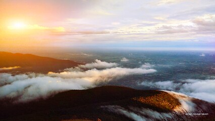 clouds over the mountains