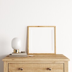 Boho Frame Mockup - Boho empty white frame
